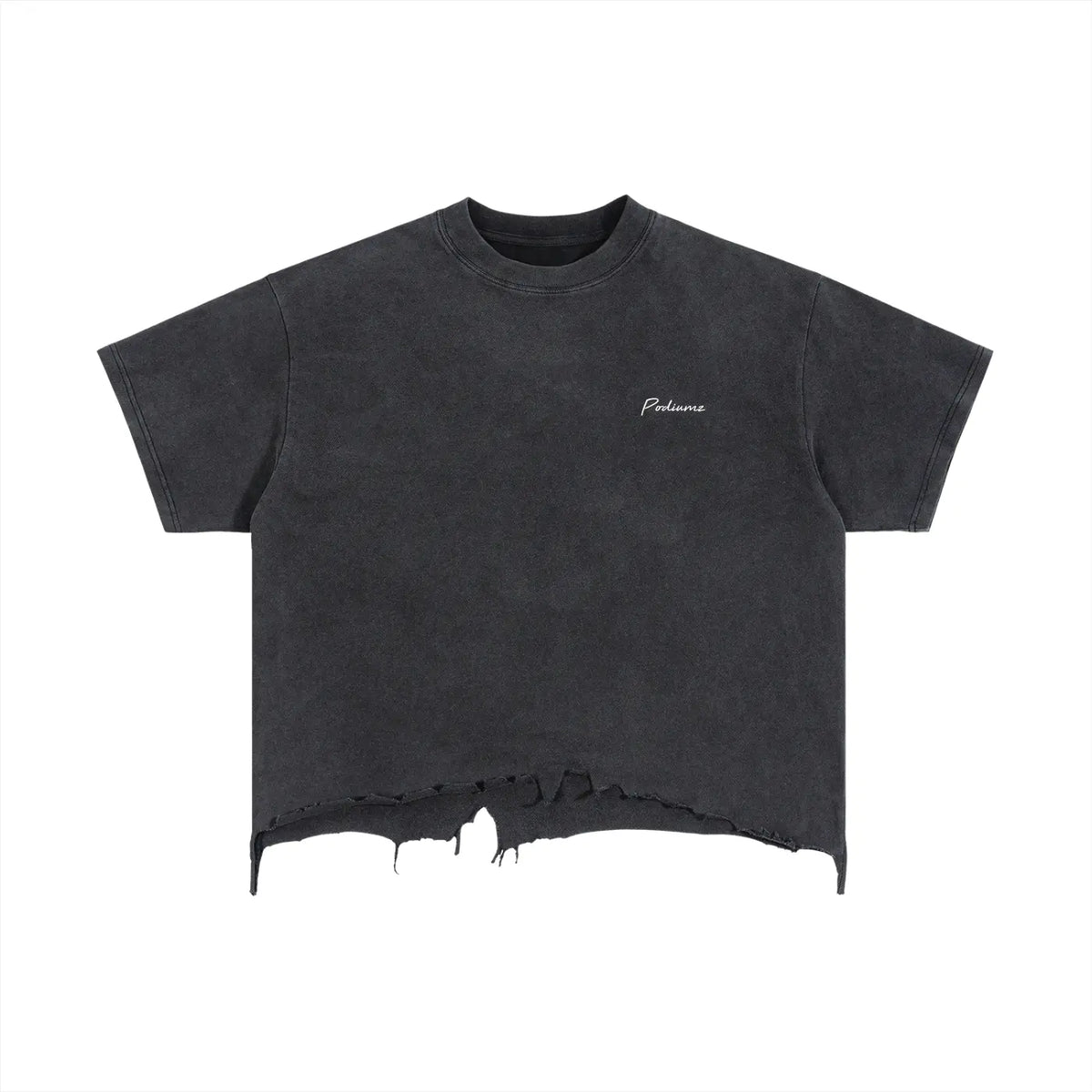 T-shirt ample délavé à ourlet effet usé