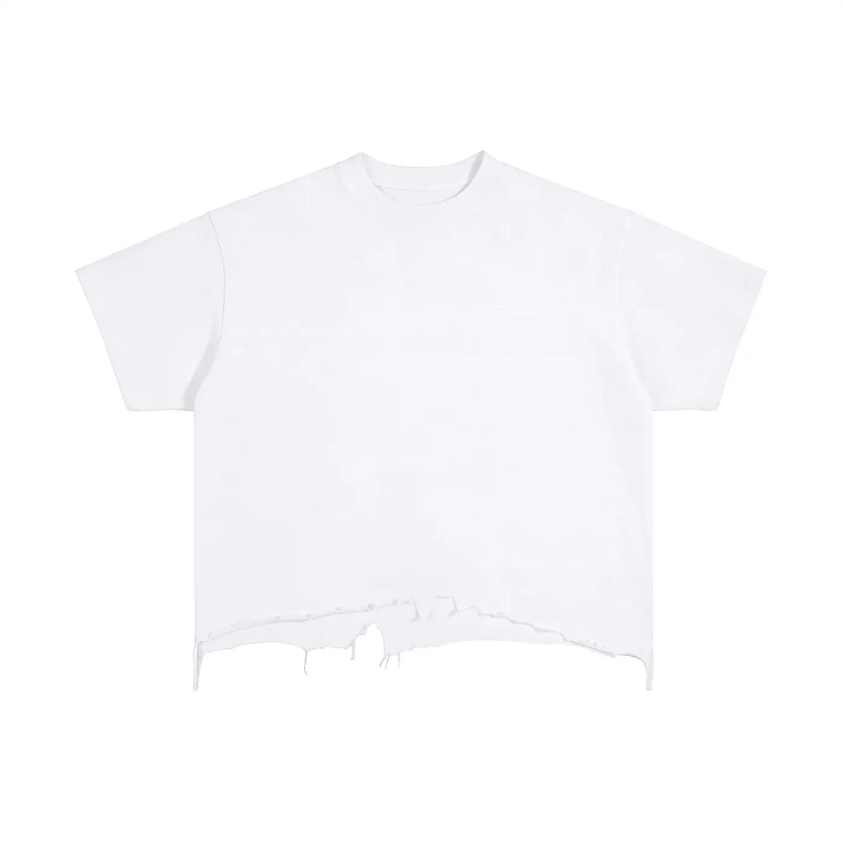 Vintage Wash Boxy Distressed Hem T-Shirt