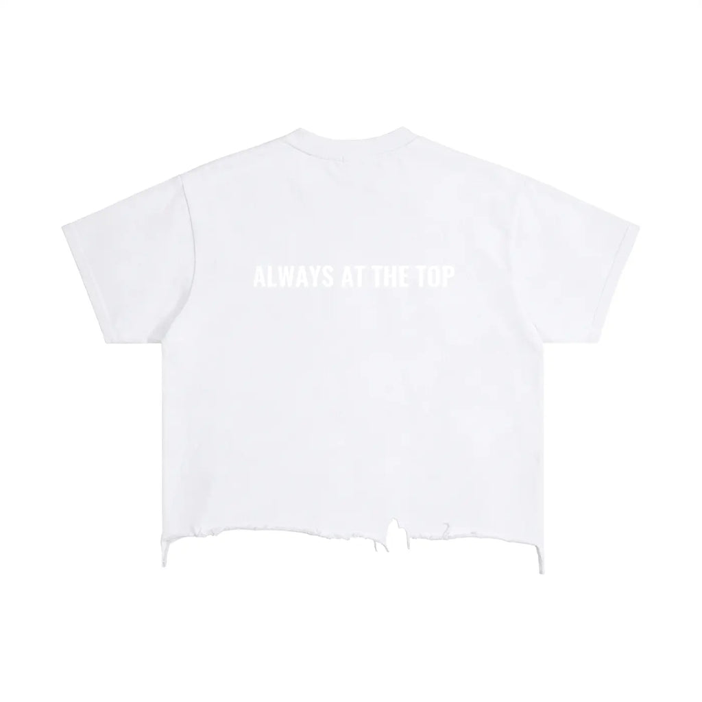 Vintage Wash Boxy Distressed Hem T-Shirt