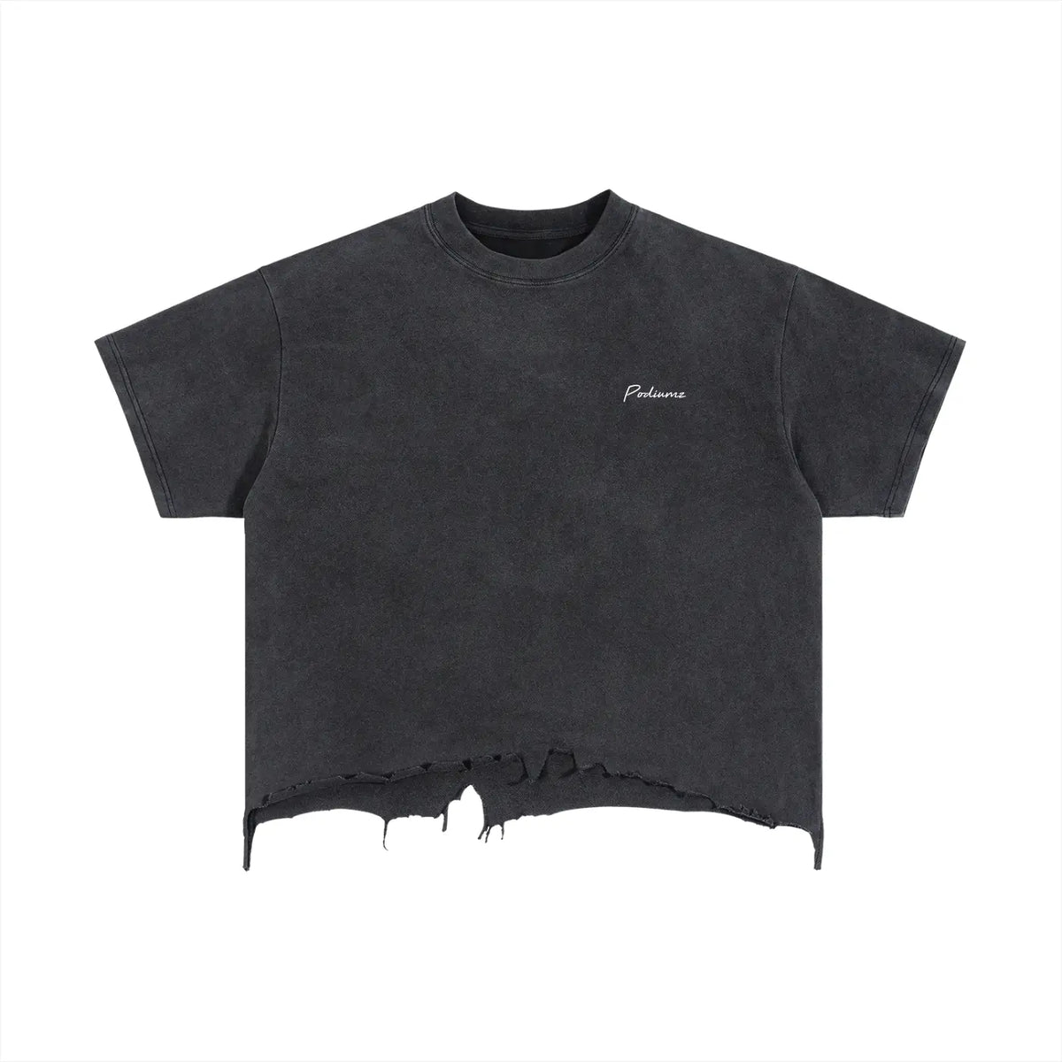 Vintage Wash Boxy Distressed Hem T-Shirt
