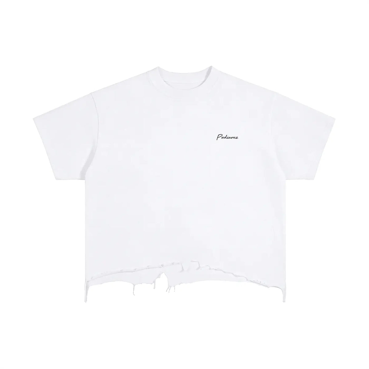 T-shirt ample délavé à ourlet effet usé
